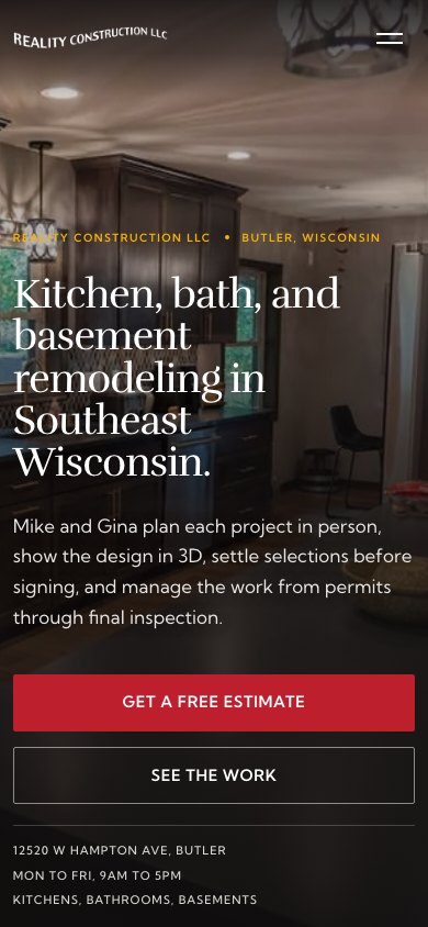 The new homepage on a phone