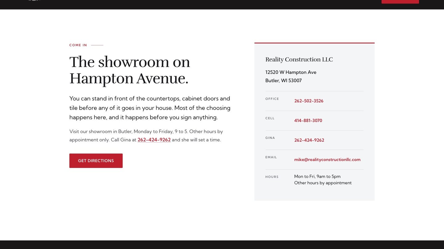 The process section of the new homepage